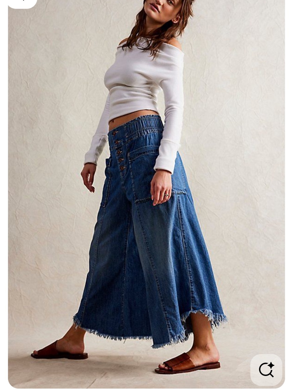 We The Free Sun Setter Pull-On Jeans at Free People in Medium Wash